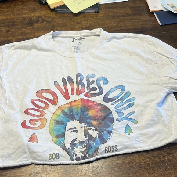 Bob Ross Good Vibes Only crop top size large - Picture 1 of 3